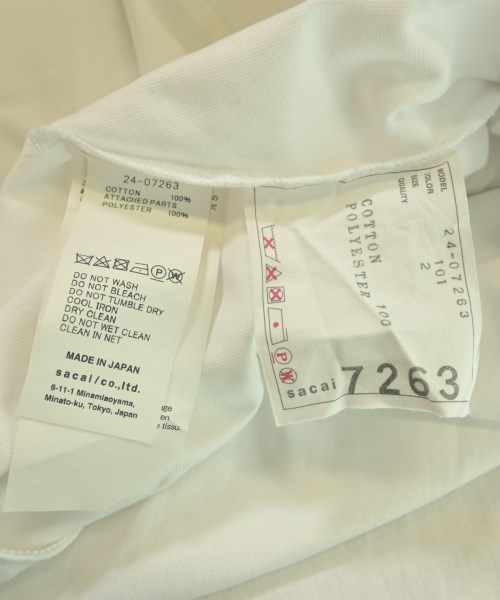 sacai（サカイ）Tシャツ・カットソー 白 サイズ:2(M位) レディース/2200636391277