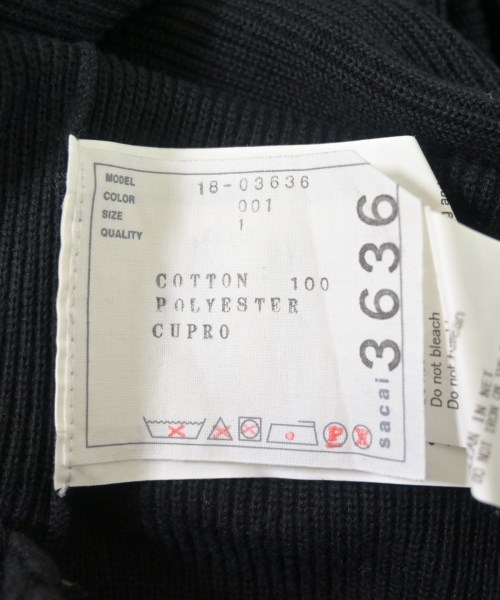 sacai（サカイ）ニット・セーター 黒 サイズ:1(S位) レディース/2200625676026