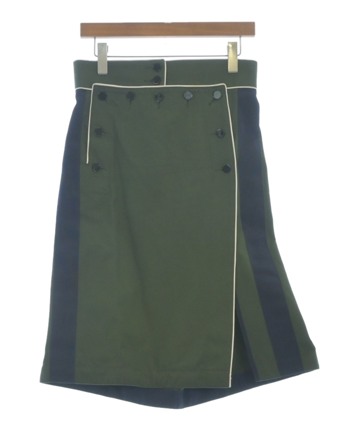 sacai（サカイ）ひざ丈スカート 緑 サイズ:2(M位) レディース