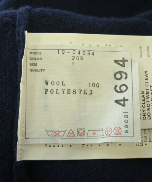 sacai（サカイ）ワンピース 紺 サイズ:1(S位) レディース/2200639023052