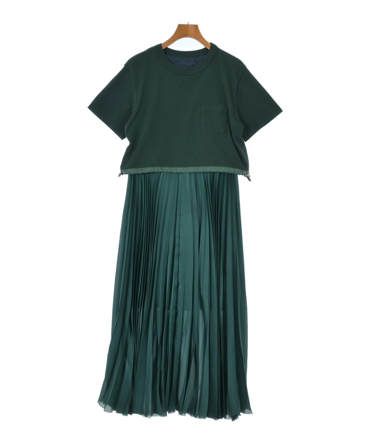 sacai（サカイ）ワンピース 緑 サイズ:1(S位) レディース