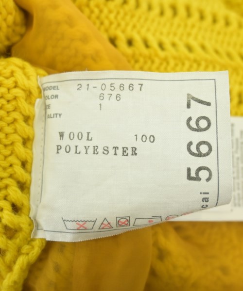 sacai（サカイ）ニット・セーター 黄 サイズ:1(S位) レディース/2200639023083