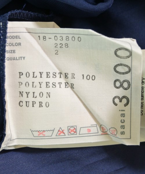 sacai（サカイ）ワンピース 紺 サイズ:2(M位) レディース/2200640104023