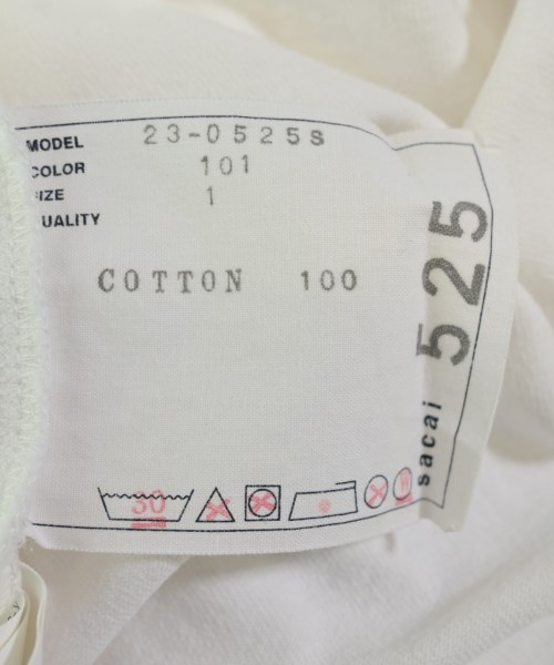 sacai（サカイ）Tシャツ・カットソー 白 サイズ:1(S位) レディース/2200640175030