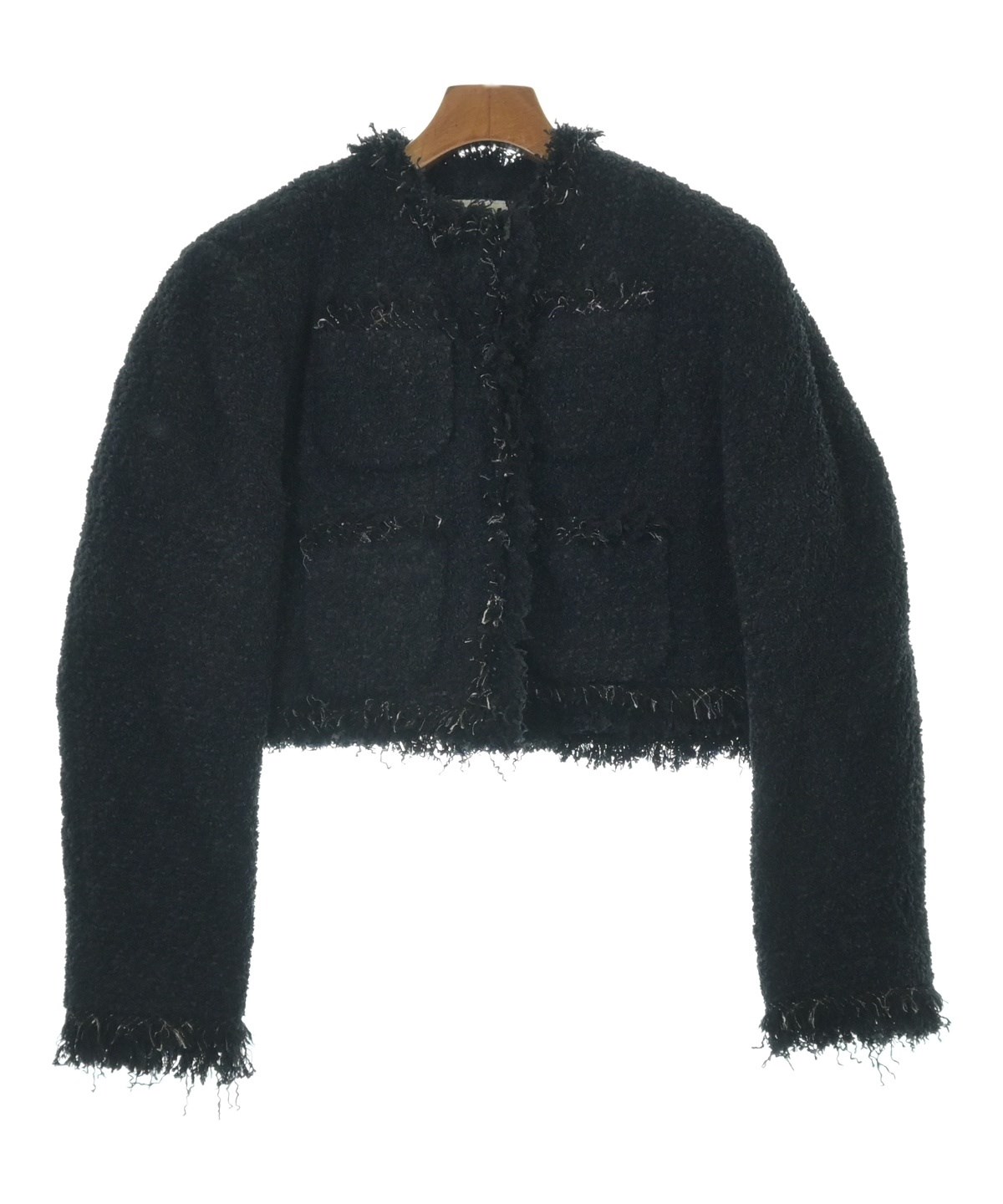 【レア】sacai アウター レディース ジャケット 黒 関税込み】sacai ブラック デニム＆メルトンウール ジャケット (sacai