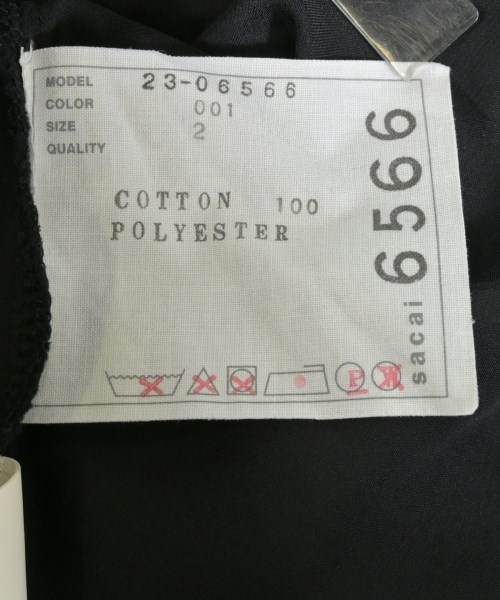 sacai（サカイ）Tシャツ・カットソー 黒 サイズ:2(M位) レディース/2200639214092