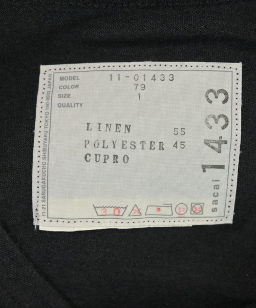 sacai（サカイ）ワンピース 黒 サイズ:1(S位) レディース/2200625163328