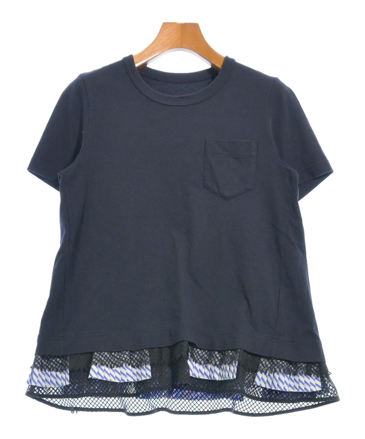 sacai サカイ Tシャツ・カットソー 紺 1(S位) 0303925E0106 sacai（サカイ）Tシャツ・カットソー 紺 サイズ:1(S位