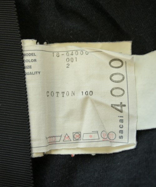 sacai（サカイ）Tシャツ・カットソー 黒 サイズ:2(M位) レディース/2200611469038