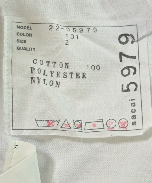 sacai（サカイ）Tシャツ・カットソー 白 サイズ:2(M位) レディース/2200610519314