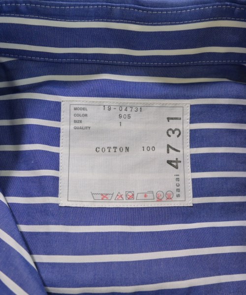 sacai（サカイ）カジュアルシャツ 青 サイズ:1(S位) レディース/2200613549363