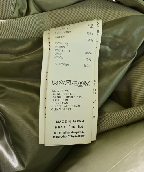 sacai（サカイ）トレンチコート カーキ サイズ:1(S位) レディース/2200624051015
