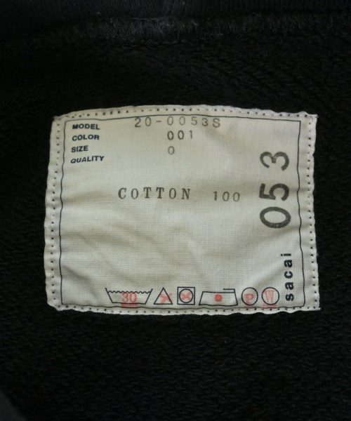 sacai（サカイ）パーカー 黒 サイズ:0(XS位) レディース/2200624146018