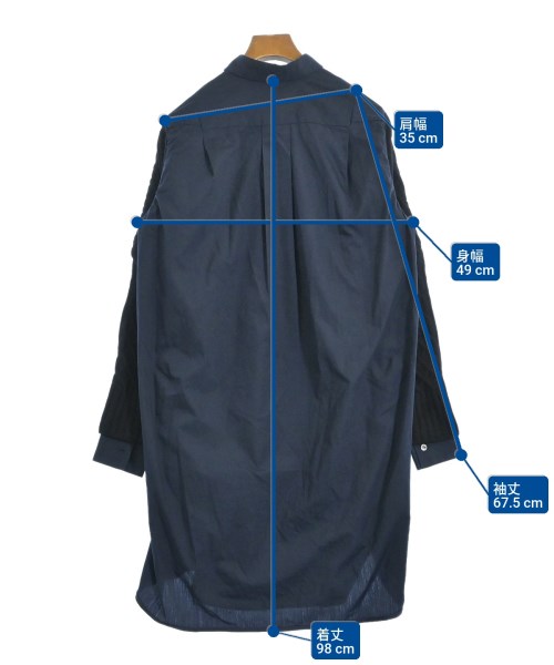 sacai（サカイ）シャツワンピース 紺 サイズ:3(L位) レディース