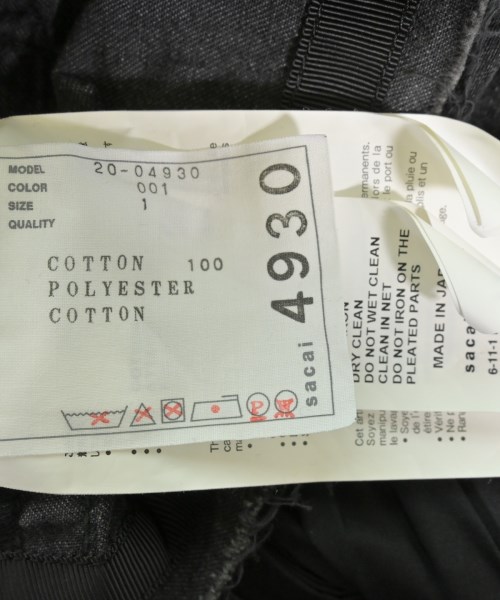sacai（サカイ）ワンピース 黒 サイズ:1(S位) レディース/2200625121168