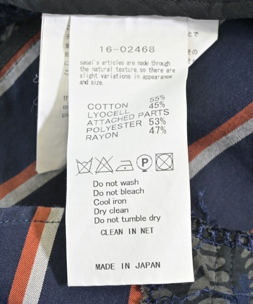 sacai（サカイ）カジュアルシャツ 紺 サイズ:2(M位) レディース/2200626304140