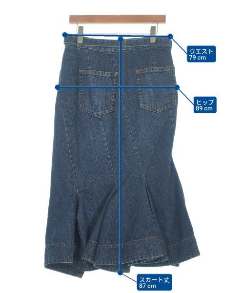 sacai（サカイ）ひざ丈スカート 青 サイズ:3(L位) レディース/2200626695088