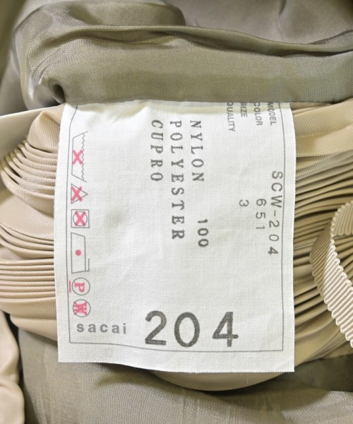sacai（サカイ）ひざ丈スカート ベージュ サイズ:3(L位) レディース/2200627518010