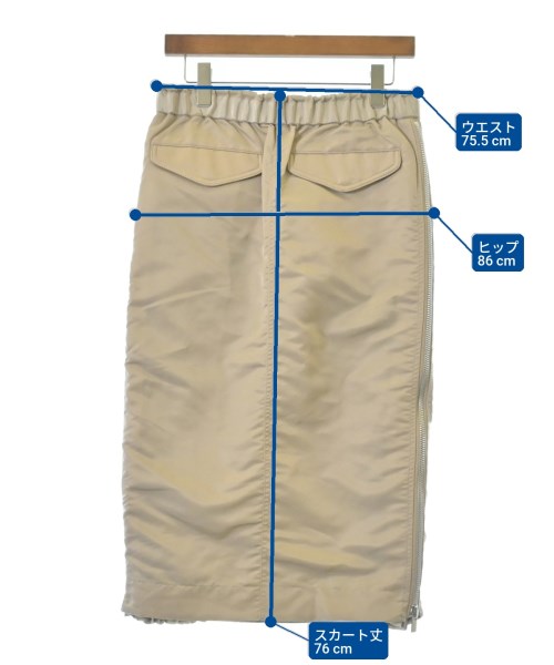 sacai（サカイ）ひざ丈スカート ベージュ サイズ:3(L位) レディース/2200627518010