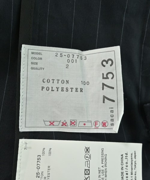 sacai（サカイ）ジャケット 黒 サイズ:2(M位) レディース/2200627857027