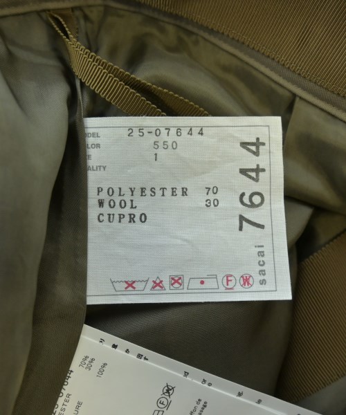 sacai（サカイ）ショートパンツ カーキ サイズ:1(S位) レディース/2200628089014