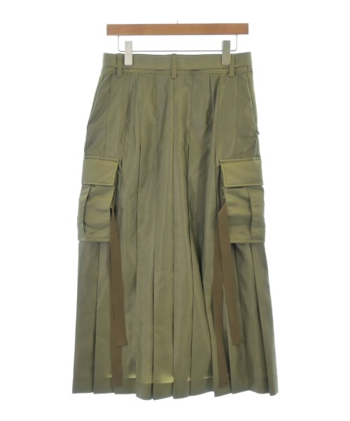 sacai（サカイ）ひざ丈スカート カーキ サイズ:2(M位) レディース/2200628645050