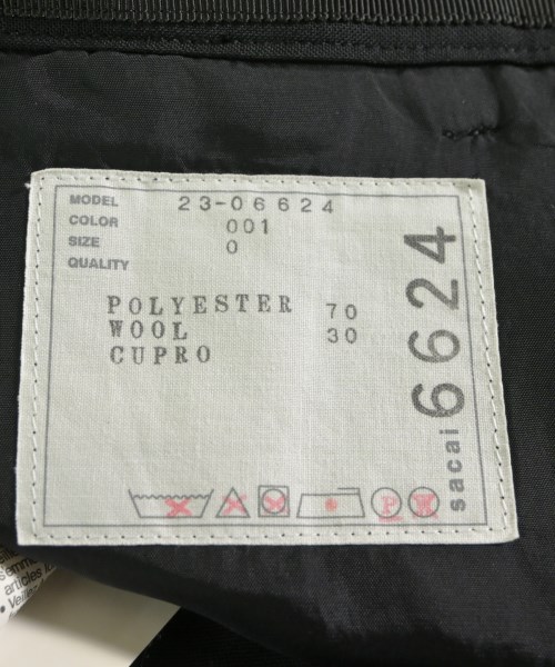 sacai（サカイ）スラックス 黒 サイズ:0(XS位) レディース/2200628943156