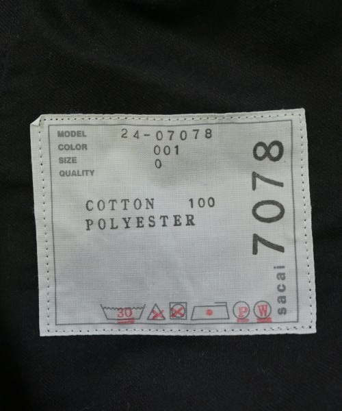 sacai（サカイ）カーゴパンツ 黒 サイズ:0(XS位) レディース/2200629348042