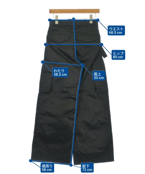sacai（サカイ）カーゴパンツ 黒 サイズ:0(XS位) レディース/2200629348042