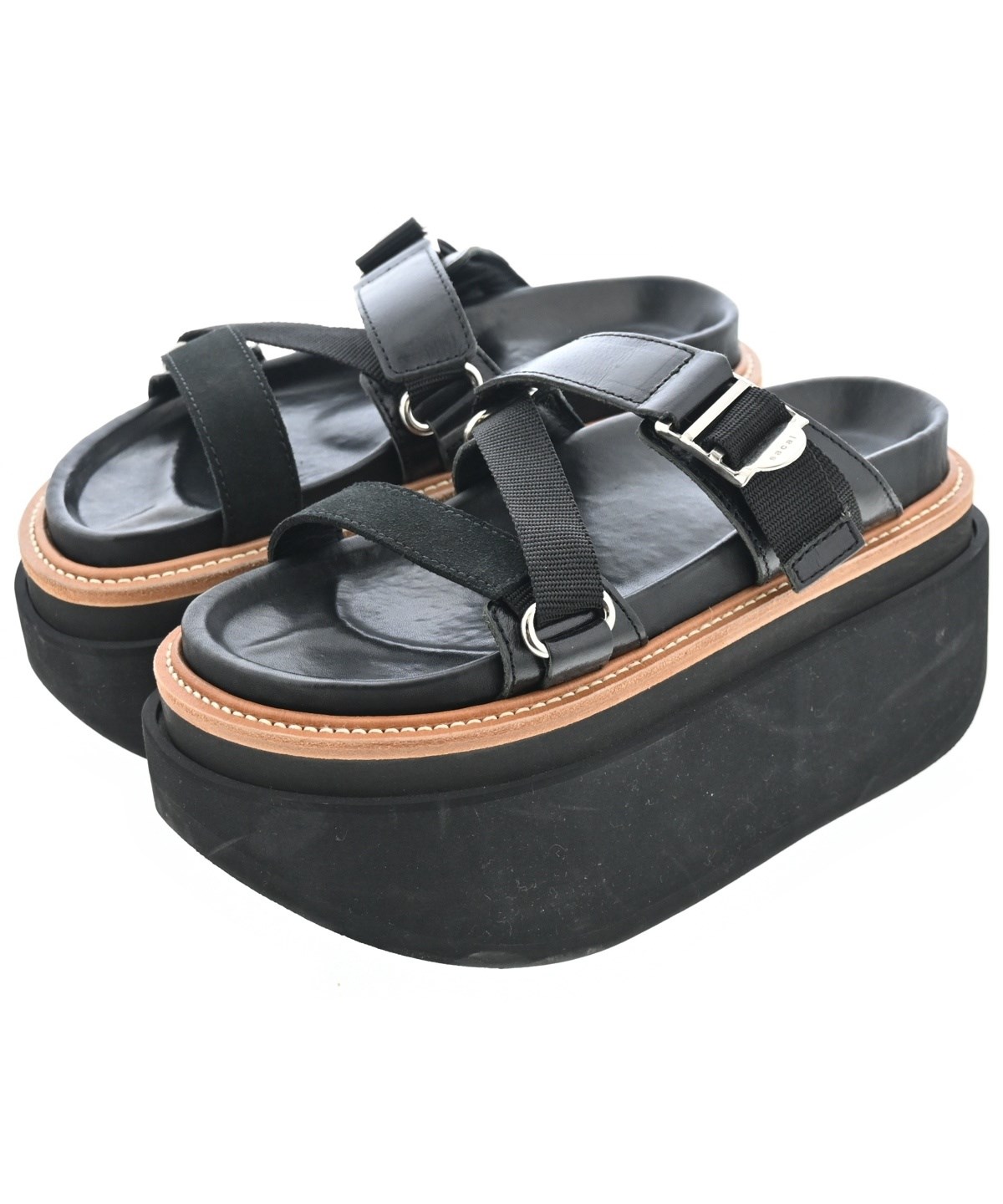 sacai（サカイ）サンダル 黒 サイズ:EU37(23.5cm位) レディース