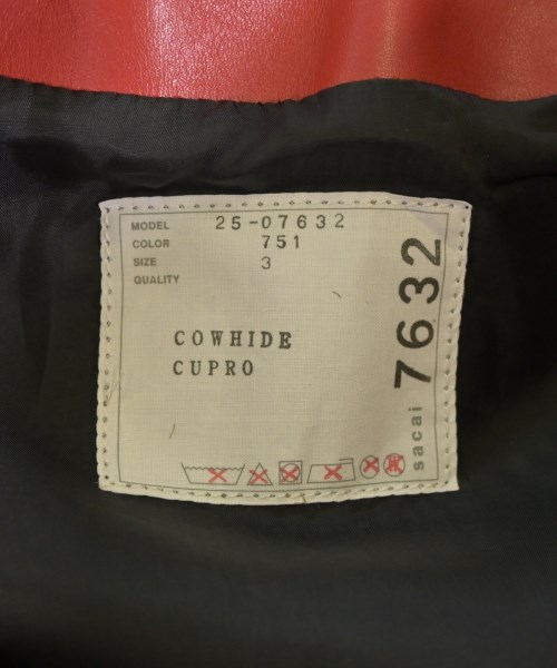 sacai（サカイ）ライダース 赤 サイズ:3(L位) レディース/2200629869011