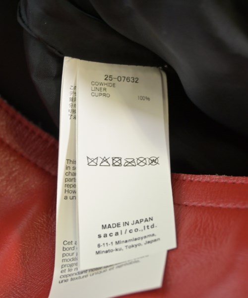 sacai（サカイ）ライダース 赤 サイズ:3(L位) レディース/2200629869011