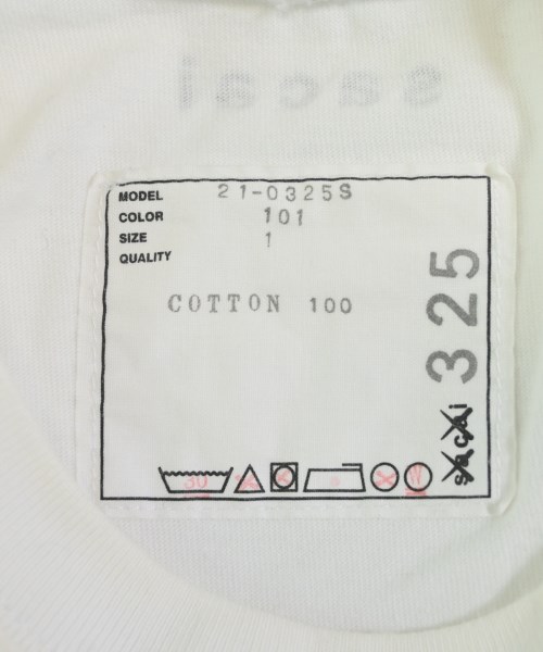 sacai（サカイ）Tシャツ・カットソー 白 サイズ:1(S位) レディース/2200630669013