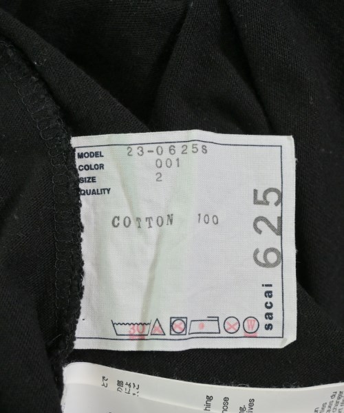 sacai（サカイ）Tシャツ・カットソー 黒 サイズ:2(M位) レディース/2200630669020