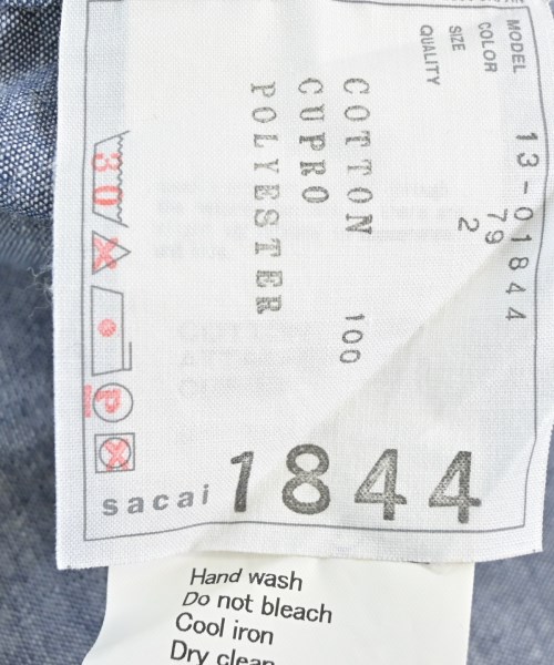 sacai（サカイ）カジュアルシャツ 青 サイズ:2(M位) レディース/2200633099176