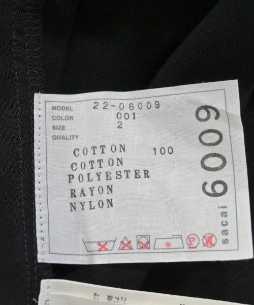 sacai（サカイ）Tシャツ・カットソー 黒 サイズ:2(M位) レディース/2200607405057