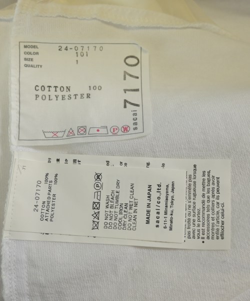 sacai（サカイ）ポロシャツ 白 サイズ:1(S位) レディース/2200615696058