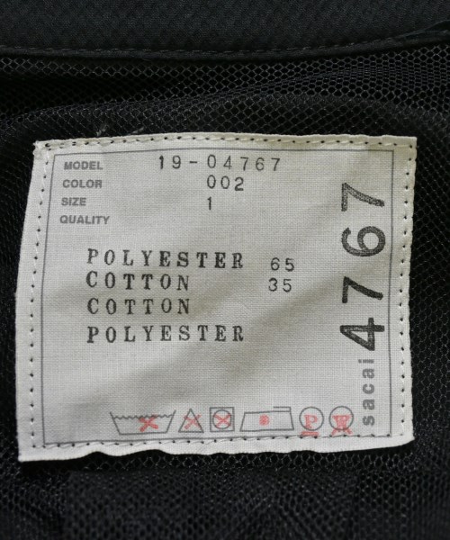 sacai（サカイ）シャツワンピース 黒 サイズ:1(S位) レディース/2200618509041