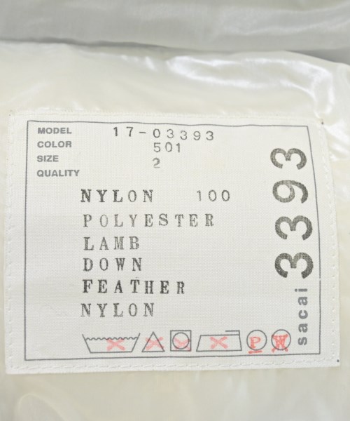 sacai（サカイ）ダウンジャケット/ダウンベスト 白 サイズ:2(M位) レディース/2200609980057
