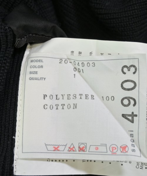 sacai（サカイ）ワンピース 黒 サイズ:1(S位) レディース/2200610970016