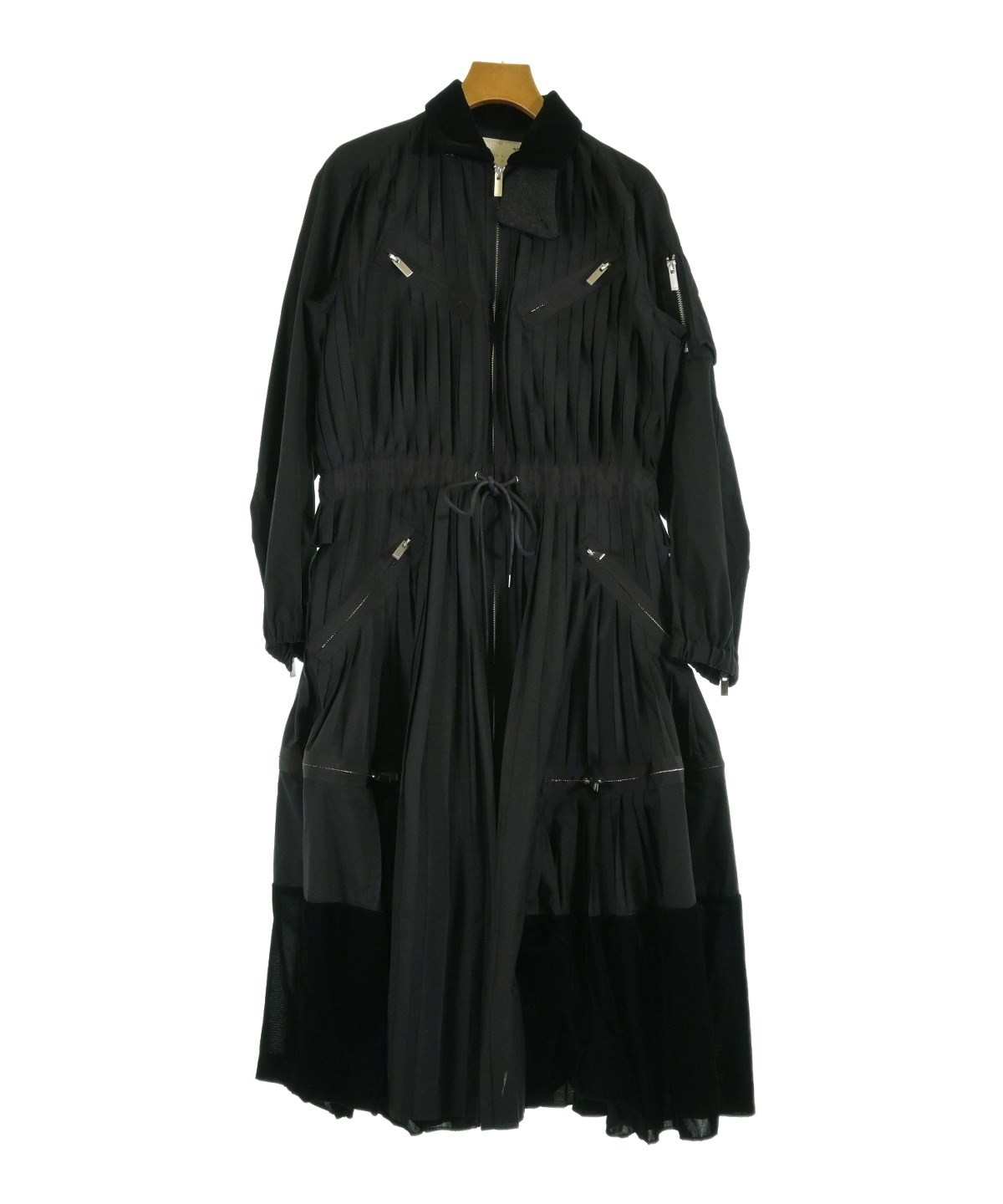 sacai ワンピース sacai（サカイ）シャツワンピース 黒 サイズ:1(S位) レディース