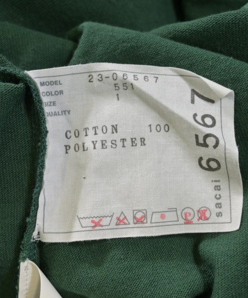sacai（サカイ）Tシャツ・カットソー 緑 サイズ:1(S位) レディース/2200607537253
