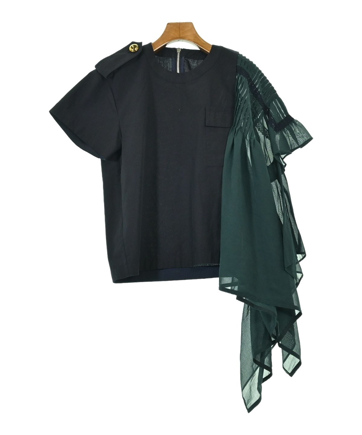 モモコ‼️sacai 異素材プラウス sacai（サカイ）ブラウス 青 サイズ:2(M位) レディース/2200670776030