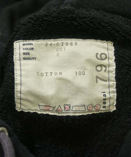 sacai（サカイ）パーカー 黒 サイズ:3(L位) レディース/2200674316010