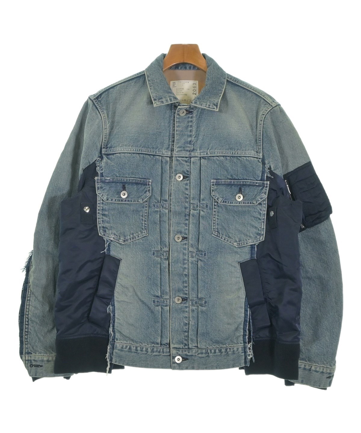サカイ sacai サイドジップ デニムジャケット size2 sacai（サカイ）デニムジャケット 青 サイズ:2(M位) メンズ