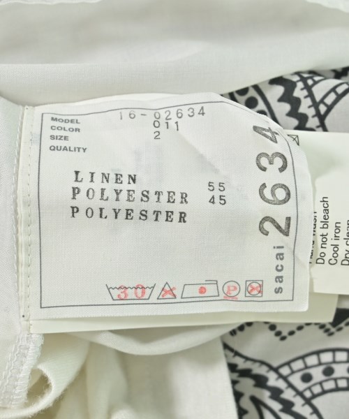 sacai（サカイ）Tシャツ・カットソー 白 サイズ:2(M位) レディース/2200675893053