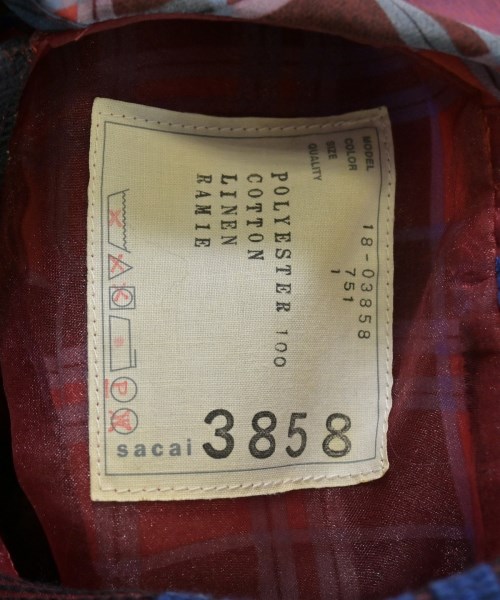 sacai（サカイ）カジュアルシャツ 赤 サイズ:1(S位) レディース/2200678792216