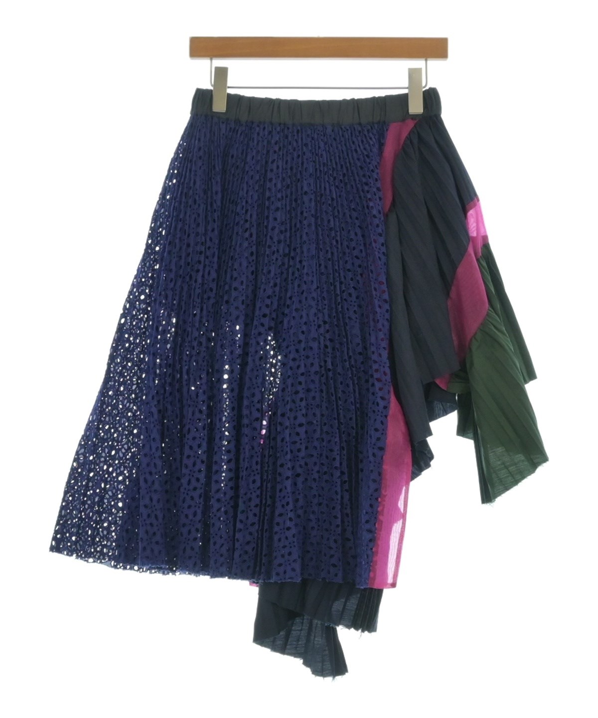 sacai（サカイ）ひざ丈スカート 紺 サイズ:1(S位) レディース