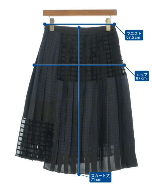 sacai（サカイ）ひざ丈スカート 黒 サイズ:1(S位) レディース/2200679623045