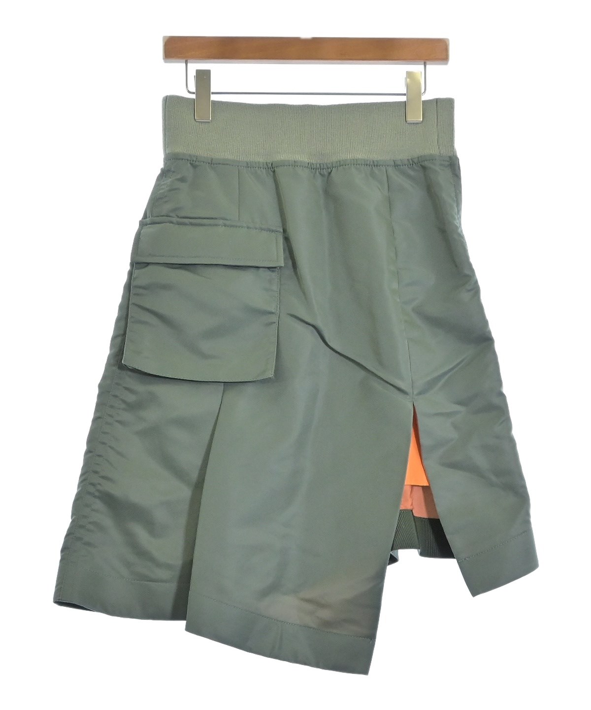sacai（サカイ）ひざ丈スカート カーキ サイズ:2(M位) レディース